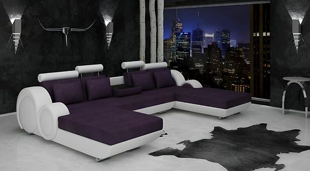 JVmoebel Ecksofa Textilsofa Stoffsofa Berlin U-Form + USB Ecksofa Designer günstig online kaufen