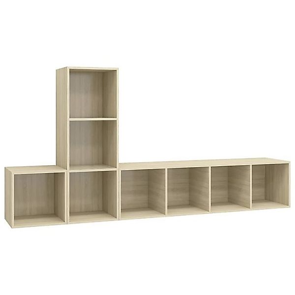 furnicato TV-Schrank 3-tlg. TV-Schrank-Set Sonoma-Eiche Holzwerkstoff (1-St günstig online kaufen