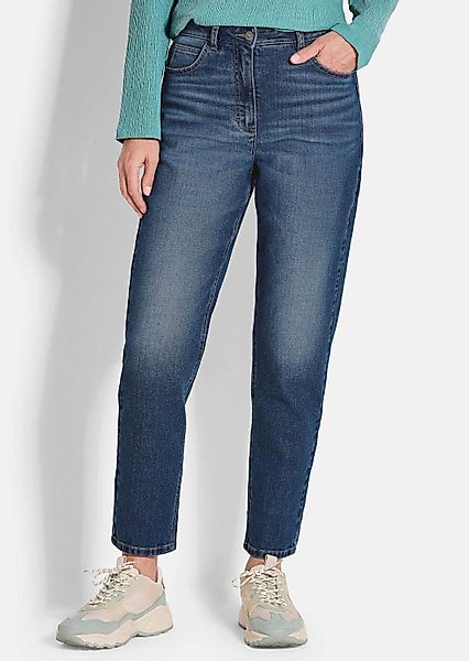 GOLDNER 5-Pocket-Jeans Kurzgröße: Baumwoll-Stretch Mom Jeans günstig online kaufen