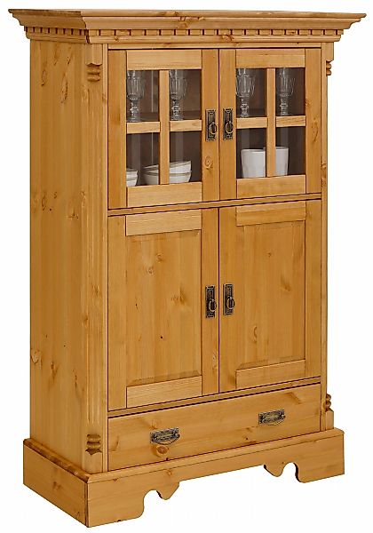 Home affaire Highboard "Milan" Vitrine, Breite 102 cm, Massivholz, FSC-zert günstig online kaufen