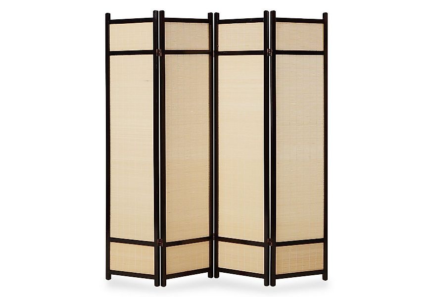Homestyle4u Paravent Holz Raumteiler Bambus Schwarz Sichtschutz Indoor falt günstig online kaufen