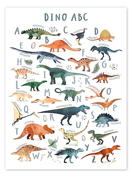 Posterlounge Poster Victoria Borges, Fröhliches Dinosaurier günstig online kaufen