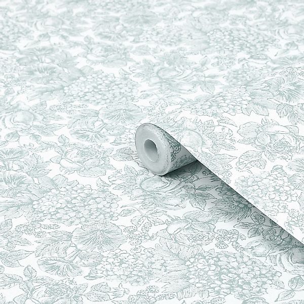 LAURA ASHLEY Vliestapete Louise, glatt, geblümt, günstig online kaufen