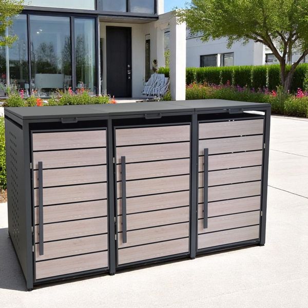 osoltus Gerätehaus Metall Mülltonnenbox 3er Mülltonnenverkleidung günstig online kaufen