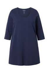Ulla Popken Longshirt Longshirt A-Linie Rundhalsausschnitt günstig online kaufen