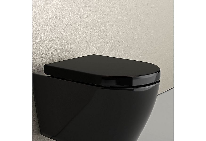 Bernstein WC-Sitz U1002, WC-Sitz Schwarz glänzend D-Form Softclose Universe günstig online kaufen