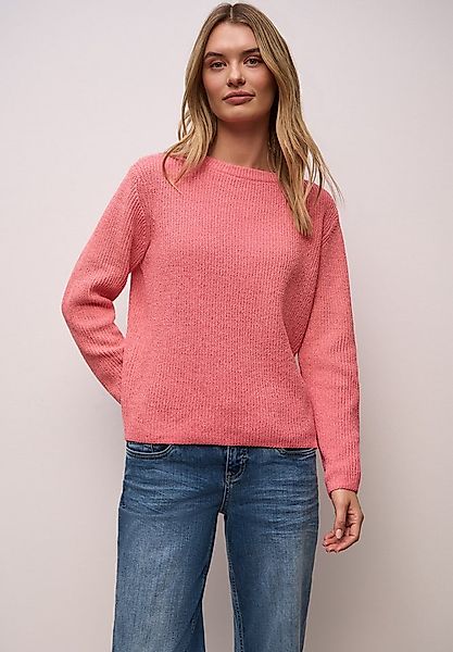 STREET ONE Strickpullover Chenille Pullover mit U-Boot-Auschnitt günstig online kaufen