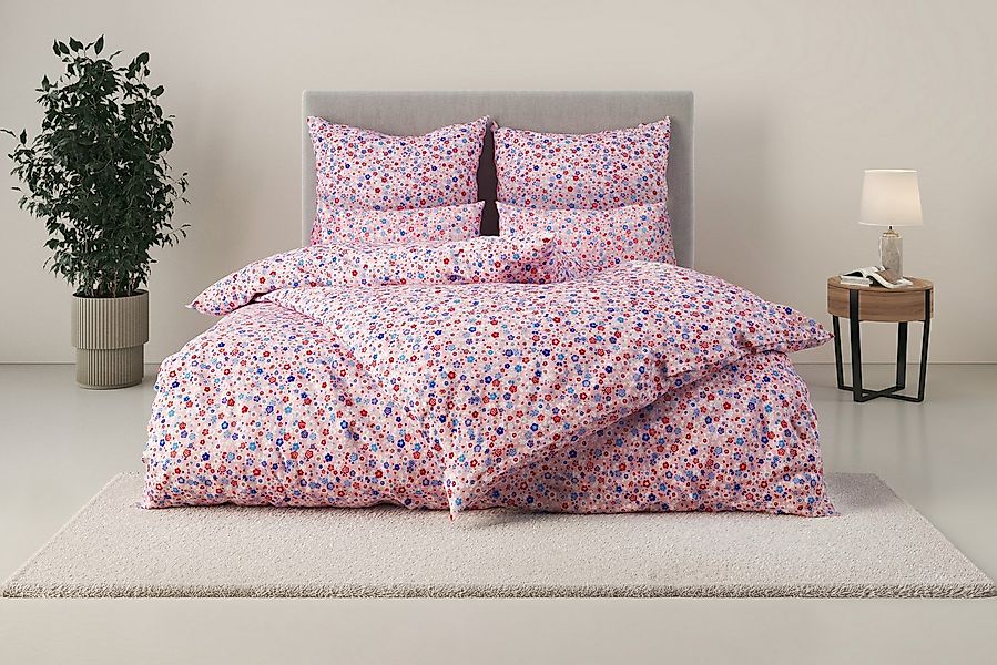 my home Bettwäsche Mariby, Renforcé, 2 teilig, mit feinem Blümchen Design, günstig online kaufen
