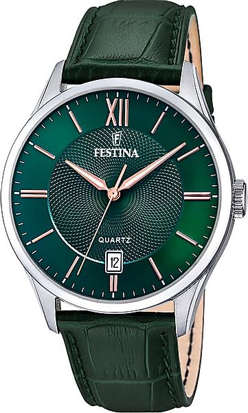 Festina Quarzuhr Festina Herrenuhr Leder grün Festina, (Analoguhr), Herren günstig online kaufen