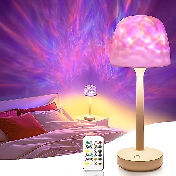 VIVIHEYDAY LED Tischleuchte Wasserwellen Nachttischlampe Touch günstig online kaufen