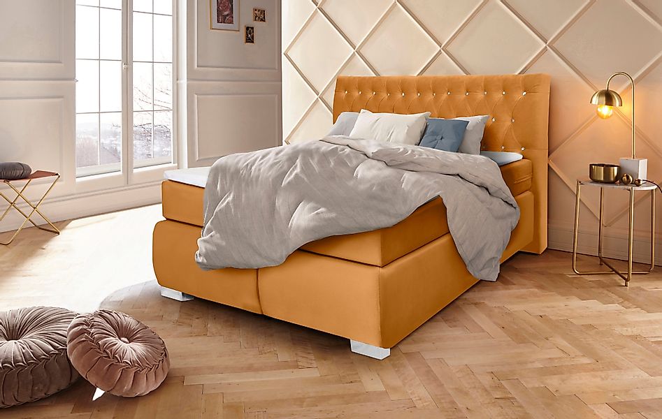 Leonique Boxspringbett Rumba, Taschenfederkern-Matratze in Härtegrad günstig online kaufen