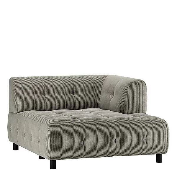 Modulares Sofa-Element rechts mit Cord Bezug Graugrün günstig online kaufen