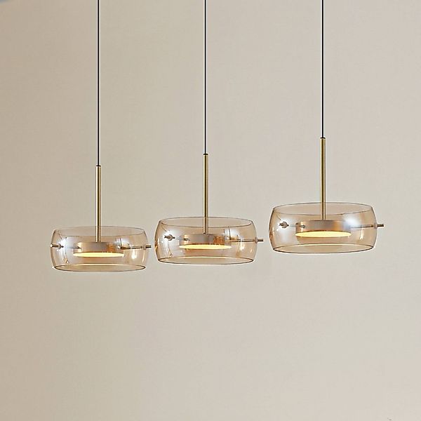 Lucande LED-Hängeleuchte Martis, amber, 3-flg., dimmbar günstig online kaufen