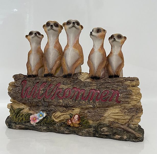 Figurendiscounter Dekofigur Dekofigur Erdmännchen Willkommen 30 x 24 x 9 cm günstig online kaufen