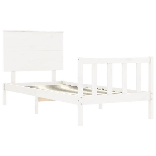 vidaXL Massivholzbett ohne Matratze Weiß 90x200 cm Kiefernholz 3193387 günstig online kaufen