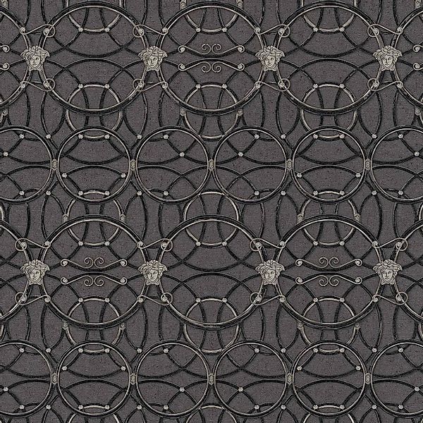 Bricoflor Art Deco Tapete in anthrazit und Schwarz Dunkle Tapete für Schlaf günstig online kaufen