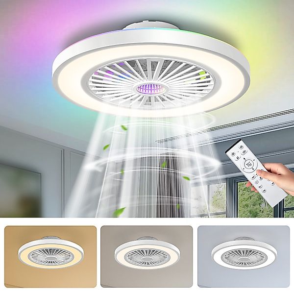 LEENON Deckenventilator 54cm Deckenventilator mit LED günstig online kaufen