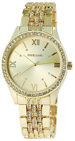 Excellanc Quarzuhr 1800251 mit Metallarmband, Similibesatz, günstig online kaufen