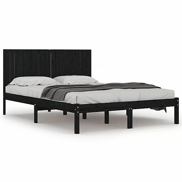 vidaXL Massivholzbett Schwarz Kiefer 200x200 cm1179352 günstig online kaufen