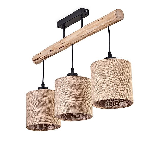 hofstein Deckenleuchte moderne Deckenlampe aus Holz/Metall/Leinen günstig online kaufen
