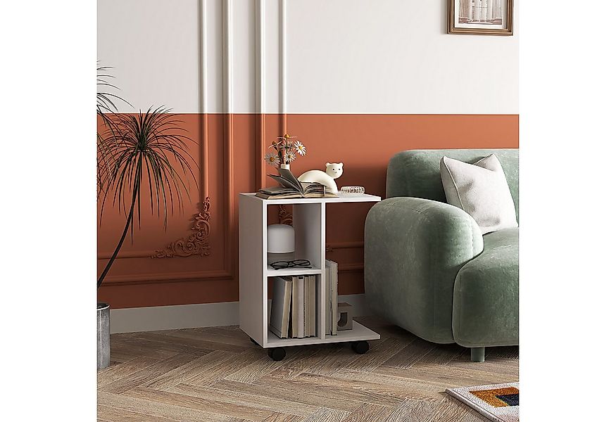 HOMCOM Beistelltisch Couchtisch mit Rollen in C-Form (Sofatisch, 1-St., Kaf günstig online kaufen