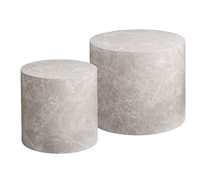 ebuy24 Couchtisch Nuuk Couchtisch Set mit 2 Marmor Dekor beige. (2-St) günstig online kaufen