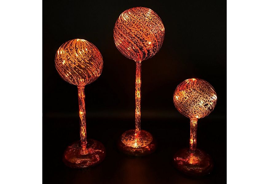 Online-Fuchs LED Dekolicht - 3 Glaskugeln mit Standfuß, LED-Lichterkette un günstig online kaufen