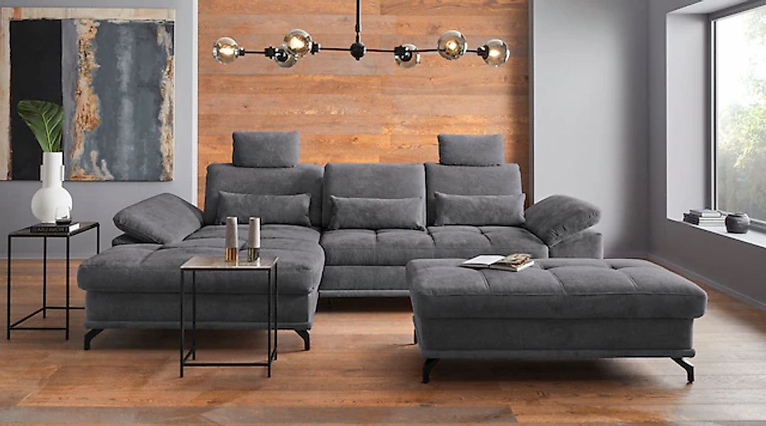 PLACES OF STYLE Ecksofa »Costello L-Form, B: 301 cm mit Sitztiefen-, Armtei günstig online kaufen