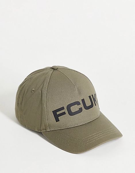 French Connection – FCUK – Kappe in Khaki mit Logo-Grün günstig online kaufen