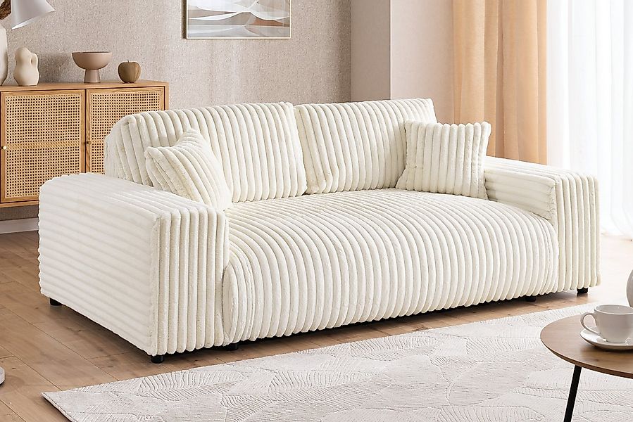S-Style Möbel 2-Sitzer Sofa Mollis aus Plüschcord mit hohem Sitzkomfort, mi günstig online kaufen