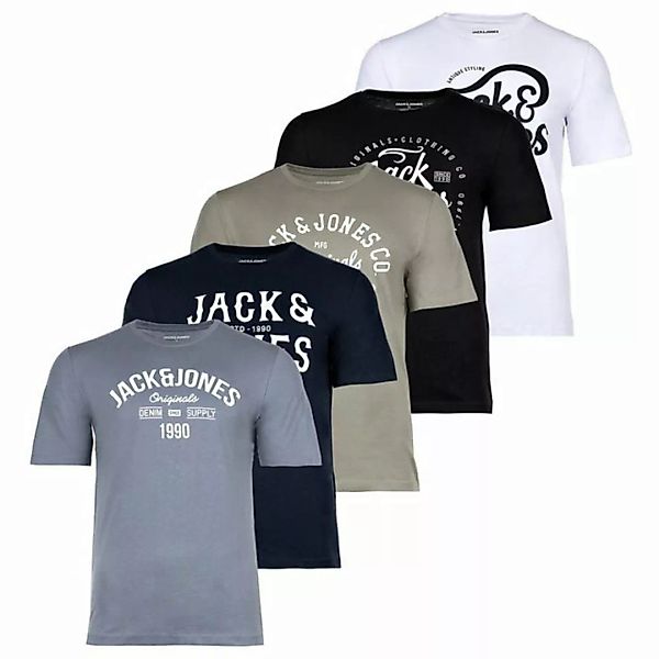 Jack & Jones T-Shirt Herren T-Shirt, 5er Pack - JJLEOGRA TEE CREW NECK günstig online kaufen
