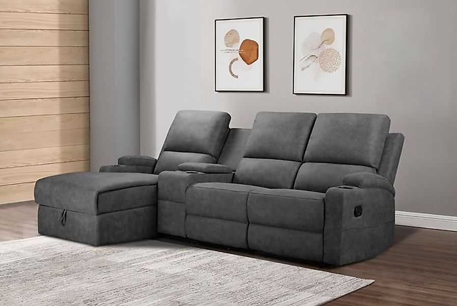 Home affaire Ecksofa »NAPORI Multimediasofa, 3er Kinosessel XXL, L-Form, 3 günstig online kaufen
