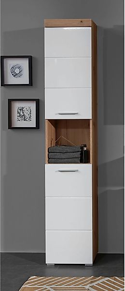 welltime Hochschrank "Avena" Badschrank mit 2 Türen & 1 Fach - (B/T/H) 37/3 günstig online kaufen