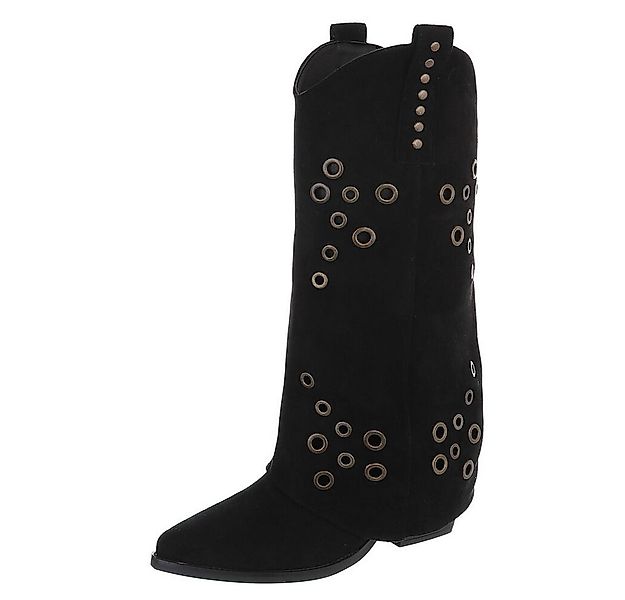 Ital-Design Modische Stiefel mit Metallösendetails für Damen Westernstiefel günstig online kaufen