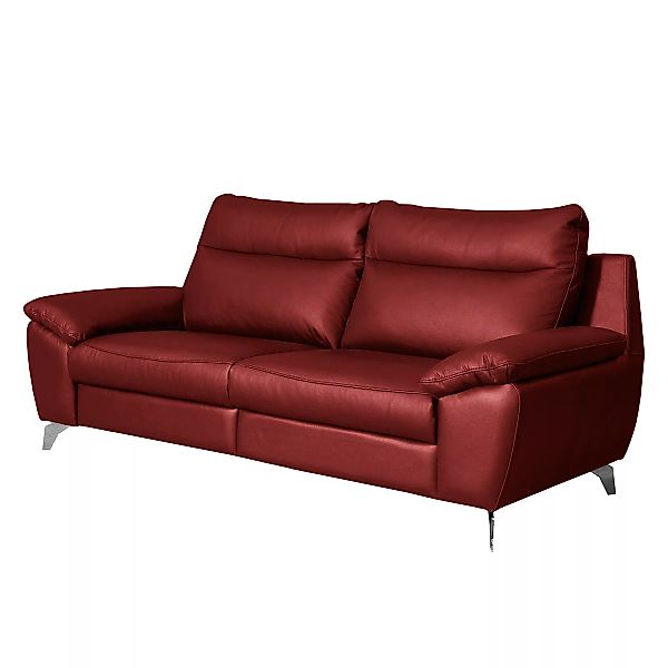 home24 Modoform Sofa Kimball 2,5-Sitzer Rot Echtleder 216x95x96 cm günstig online kaufen