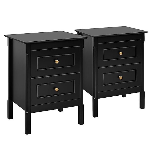 Yaheetech Nachttisch (2-St), Nachtschrank Beistelltisch mit 2 Schubladen fü günstig online kaufen
