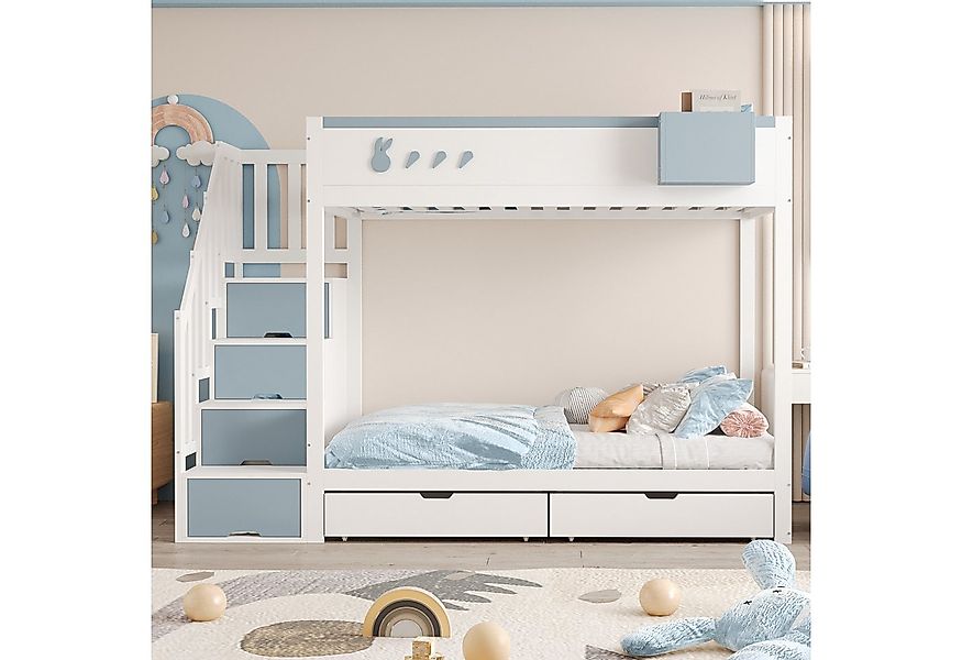 Merax Etagenbett mit Kaninchen- und Karottenmotiven (1-St., Stockbett Jugen günstig online kaufen