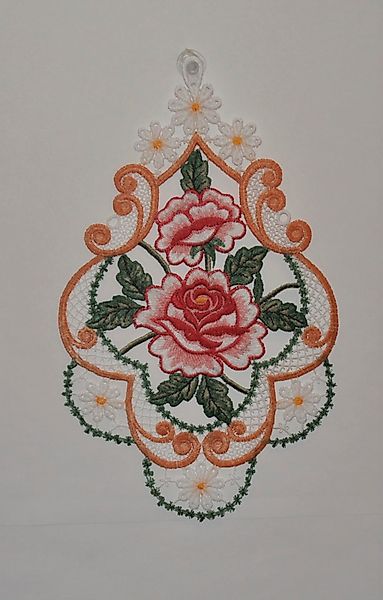 Stickereien Plauen Fensterbild "Rosen" günstig online kaufen