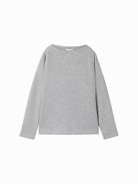 TOM TAILOR Sweatshirt Sweatshirt cosy rib, medium silver grey melange günstig online kaufen