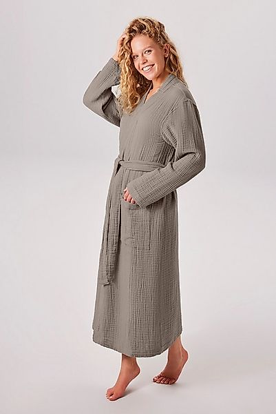 my home Bademantel Juna Musselin, ideal für Sauna & Spa, Hotelbademantel, M günstig online kaufen