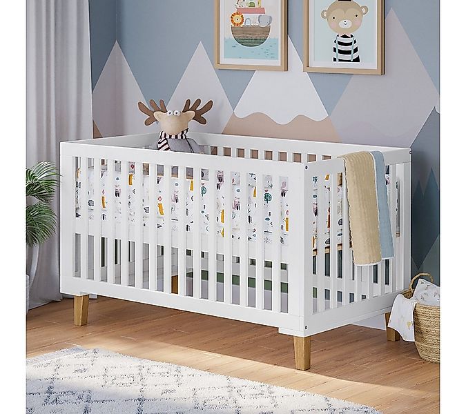 Bellabino Babybett Liri, Gitterbett 3-fach höhenverstellbar, umbaubar zum J günstig online kaufen