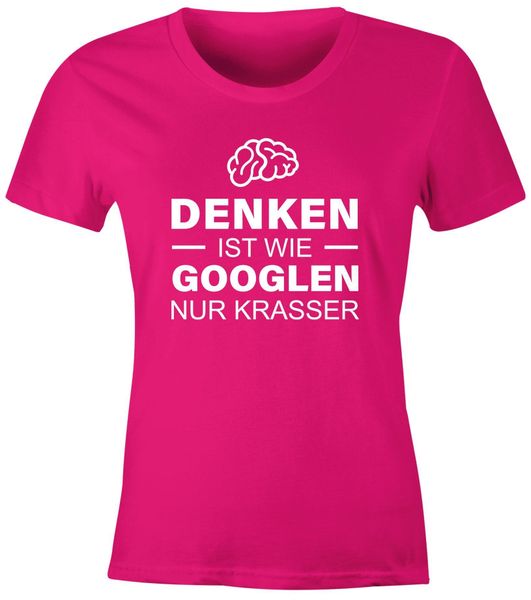 MoonWorks Print-Shirt witziges Damen T-Shirt Denken günstig online kaufen