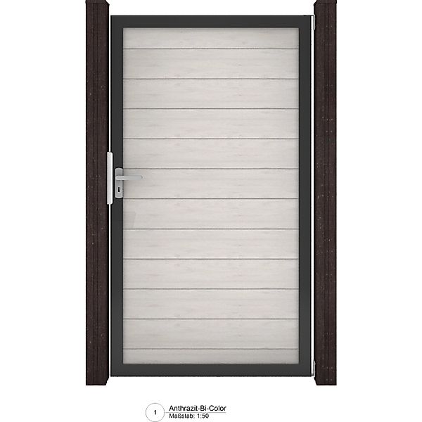 GroJa Solid Steckzaun Tor Universal-DIN Bi-Color Sand-Anthrazit 100 cm x 18 günstig online kaufen
