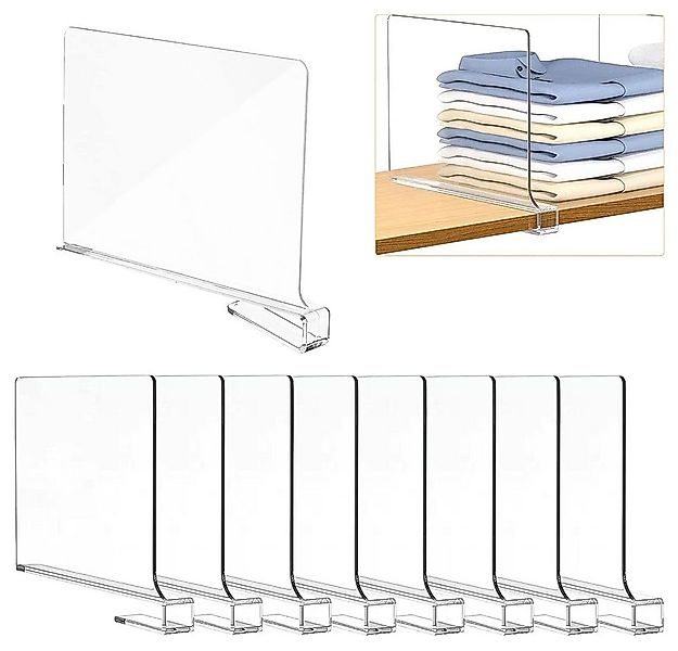 NUODWELL Schubladeneinsatz 8 Stück Transparente Schrank Trenner, 30x20cm Re günstig online kaufen