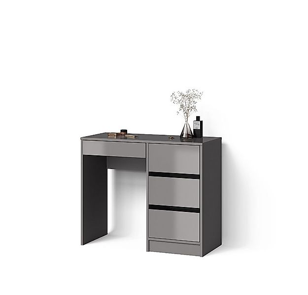 Livinity® Schminktisch Imola, Grau/Grau, mit 4 Schubladen (1-St) günstig online kaufen