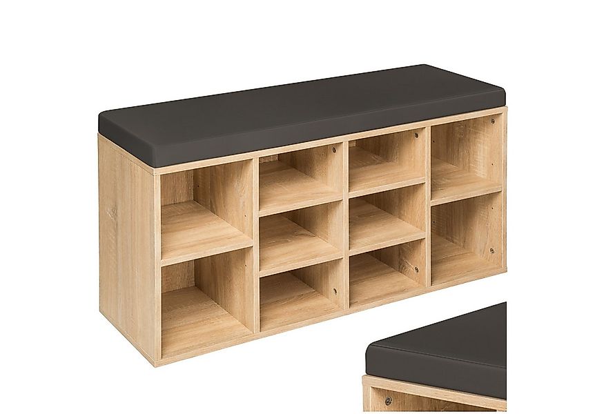tectake Schuhschrank Schuhregal mit Sitzpolster 103,5x48x30cm (Set mit Schr günstig online kaufen