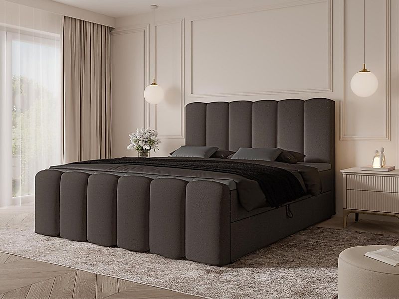 Compleo Boxbett Wolkenbett, Bequem H3 CAOBA, Doppelbett gepolstertes Kopfte günstig online kaufen