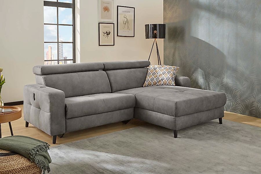 Jockenhöfer Gruppe Ecksofa "Doppio L-Form mit elektromotorischer Relaxfunkt günstig online kaufen