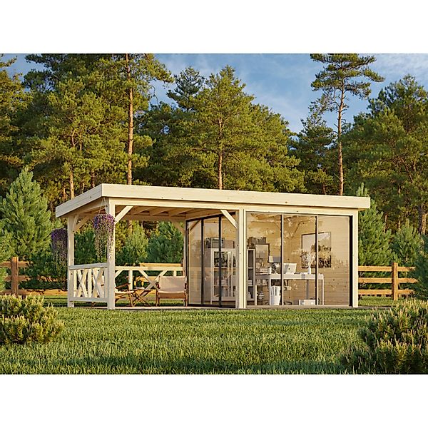 Palmako Pavillon Lenna Set 703 Slide Plus 588 x 300 cm Lackiert Weiß FSC® günstig online kaufen