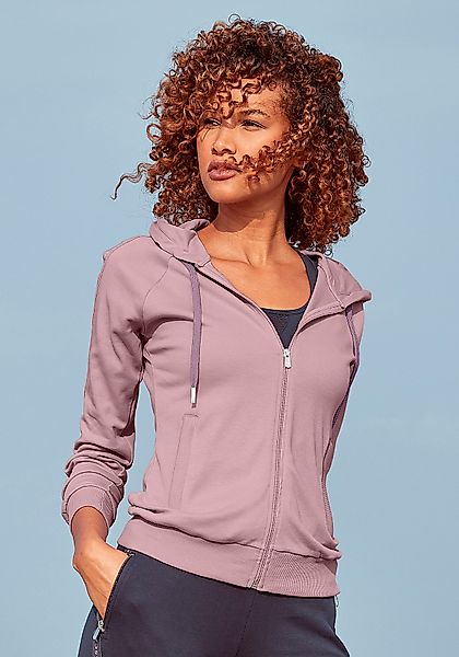 LASCANA ACTIVE Trainingsjacke, mit Kapuze, mit Logo Tape an den Ärmeln günstig online kaufen